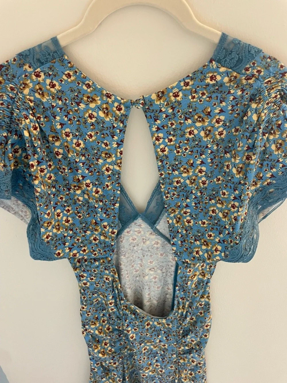 Free People Boho Summer Floral Lace-Trim Dress - Picture 4 of 6